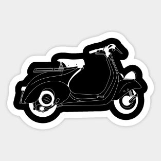 Vespa 125 1951 White Outline Sticker